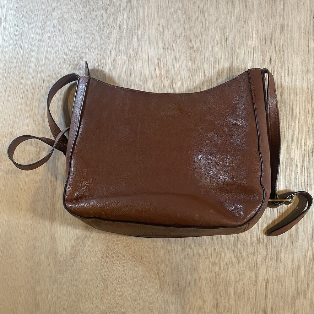 FRYE Olivia Large Leather Crossbody Shoulder Bag in Cognac-Originally $378 - Picture 2 of 14
